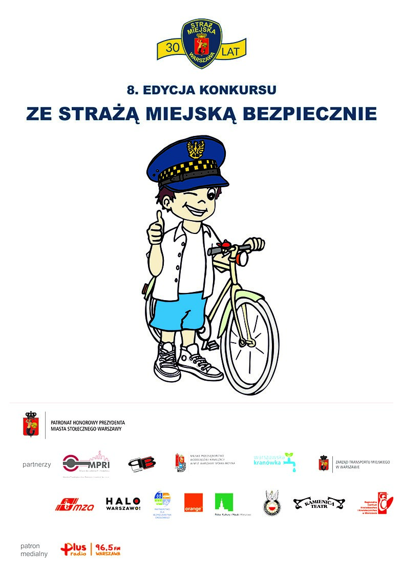 Plakat konkursu "Ze Strażą Miejską bezpiecznie"